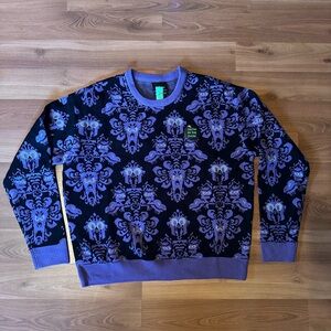 Her Universe Black and Purple Haunted Mansion Crewneck Sweater